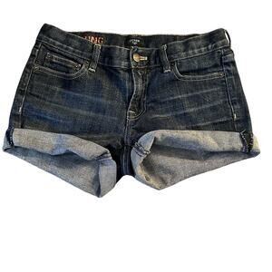J.CREW Women's Denim Jean Shorts Distressed, Cuffed, Stretch Hip-slung Size 2
